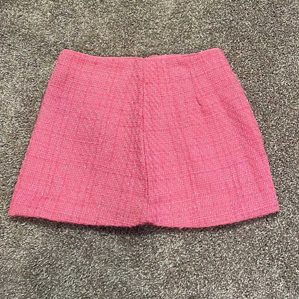 Pink sparkly mini skirt